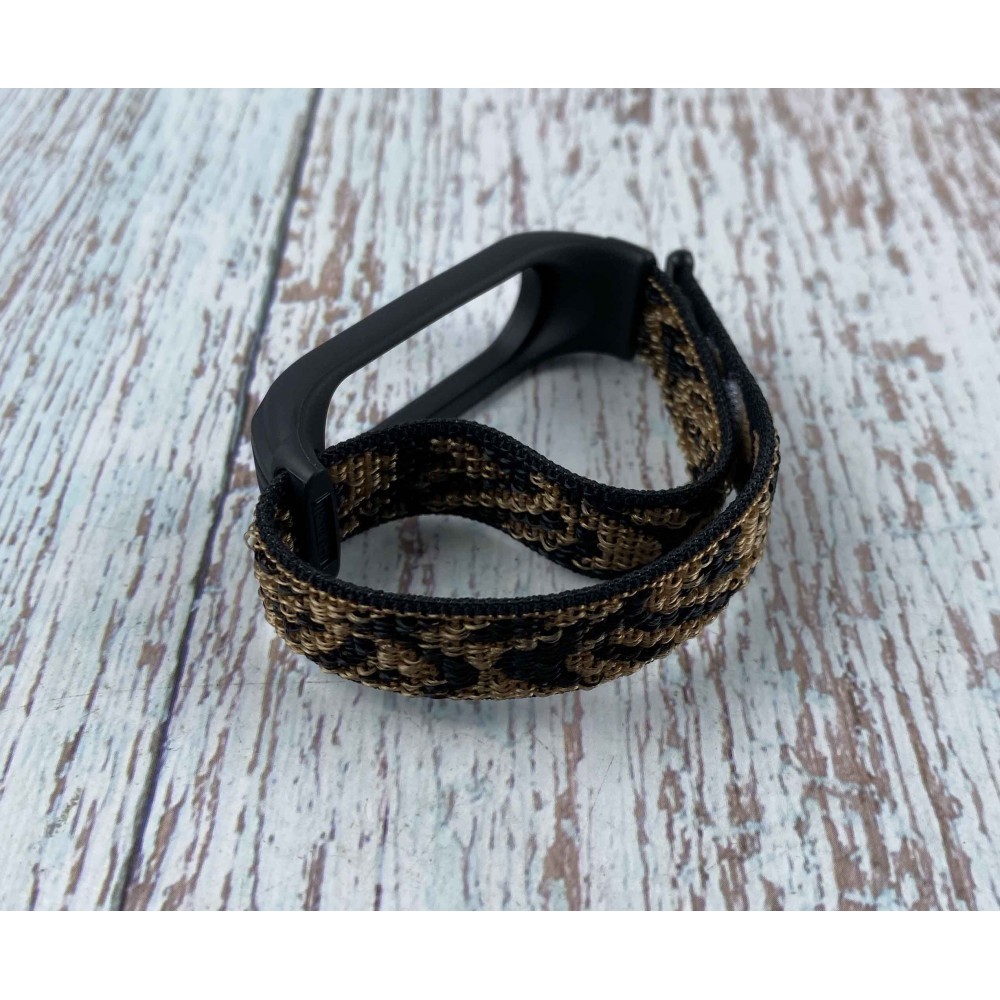 Ремінець Nylon+Silicone для Xiaomi Mi Band 3/4/5 Black/gold-0