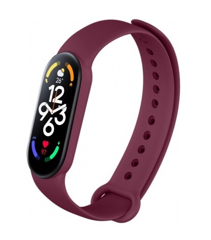 Ремінець Silicone для Mi Band 7 (Бордовий)-0