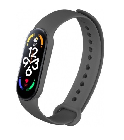Ремінець Silicone для Mi Band 7 (Сірий)-0