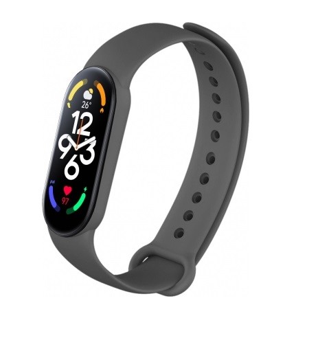Ремінець Silicone для Mi Band 7/6/5 (Темно-сірий)-0