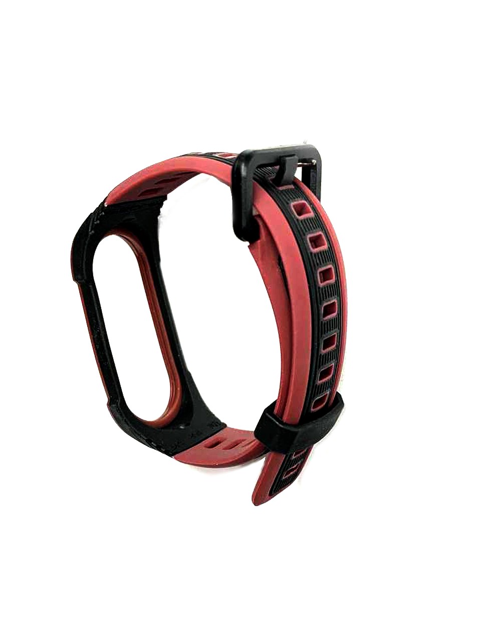Ремінець Thin Armor для Xiaomi Mi Band 3/4 Чорно-бордовий-1