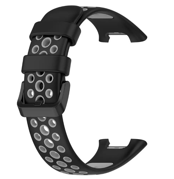 Ремінець Silicone SPORT для Xiaomi Mi Smart Band 7 Pro (Black/grey)-0