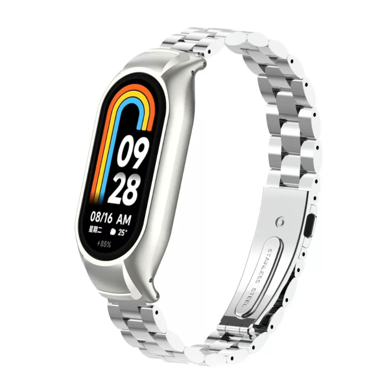 Ремінець Steel  для Mi Band 8 /9 сріблятий-0