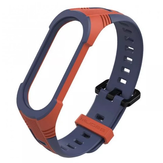 Ремінець Thin Armor для Xiaomi Mi Band 5/6 Червоно-синій-0