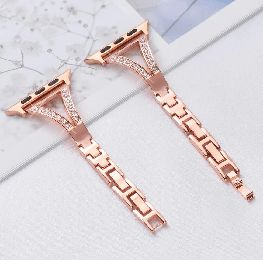 Ремінець Luxury Diamond для Apple Watch 38mm/40mm/41mm (Rose gold)-1