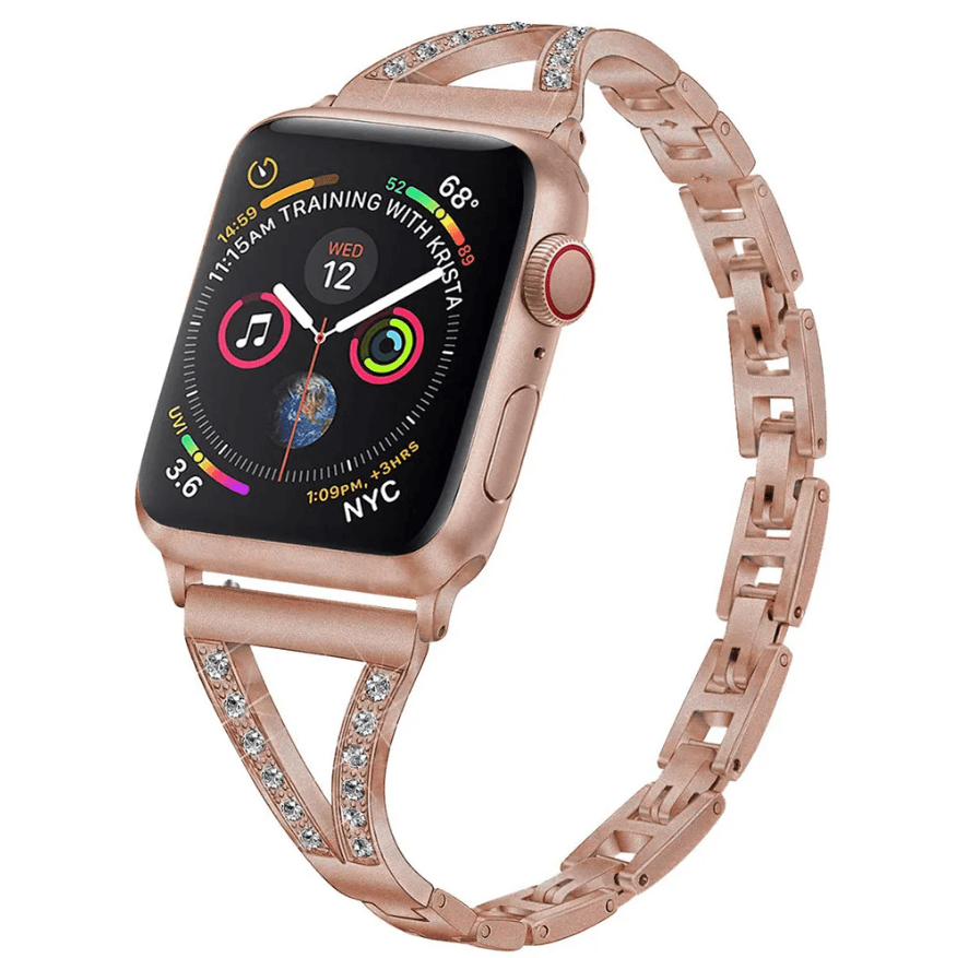 Ремінець Luxury Diamond для Apple Watch 38mm/40mm/41mm (Rose gold)-0