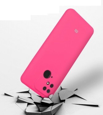 Silicone Cover Full Camera (AAA) для Xiaomi Redmi 10C (Barbie pink)-0