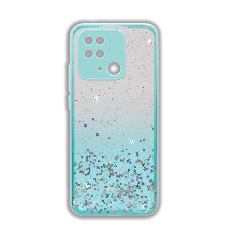 Накладка Glitter Bling Sequins для Xiaomi Redmi 10C (mint)-0