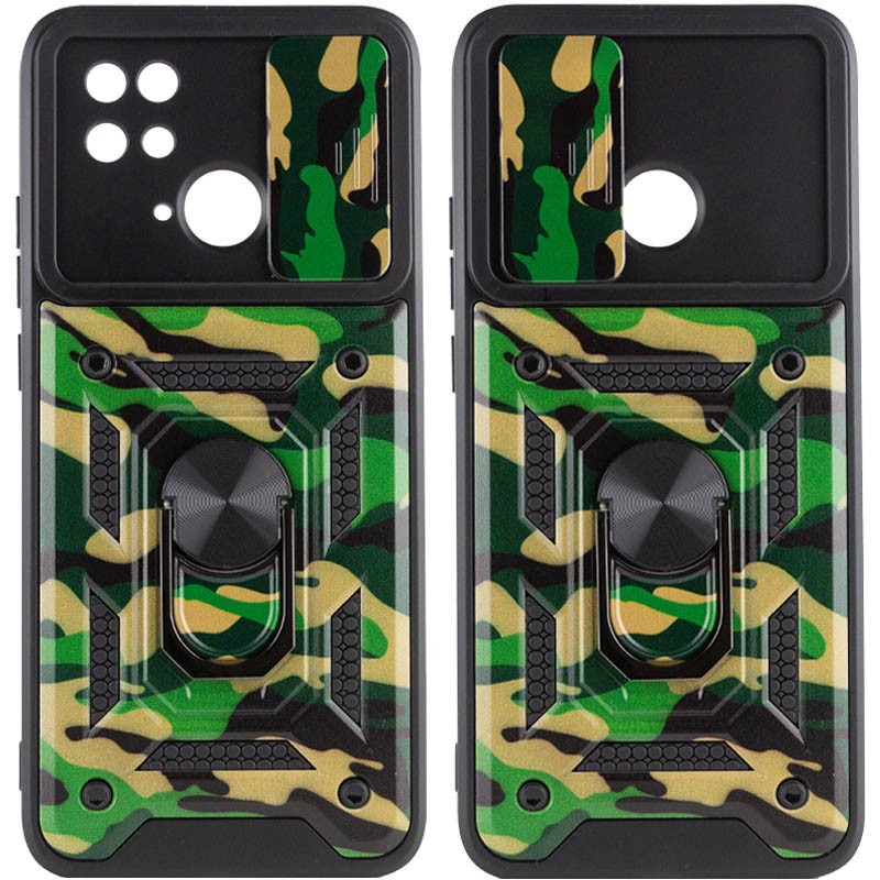 Накладка Camshield Serge Ring Camo для Xiaomi Redmi 10C/Poco C40 Камуфляж, зелений-0