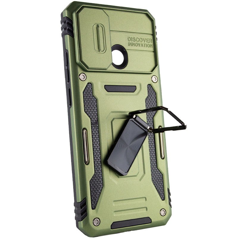 Накладка Camshield Army Ring для Xiaomi Redmi 10C/Poco C40 Зелений-1