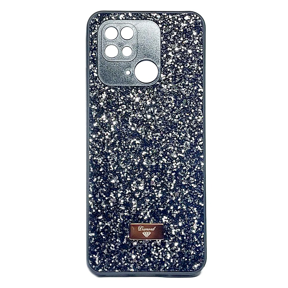 Накладка Bling Grainy Diamond Separate Camera для Xiaomi Redmi 10C/Poco C40 (Чорна)-0