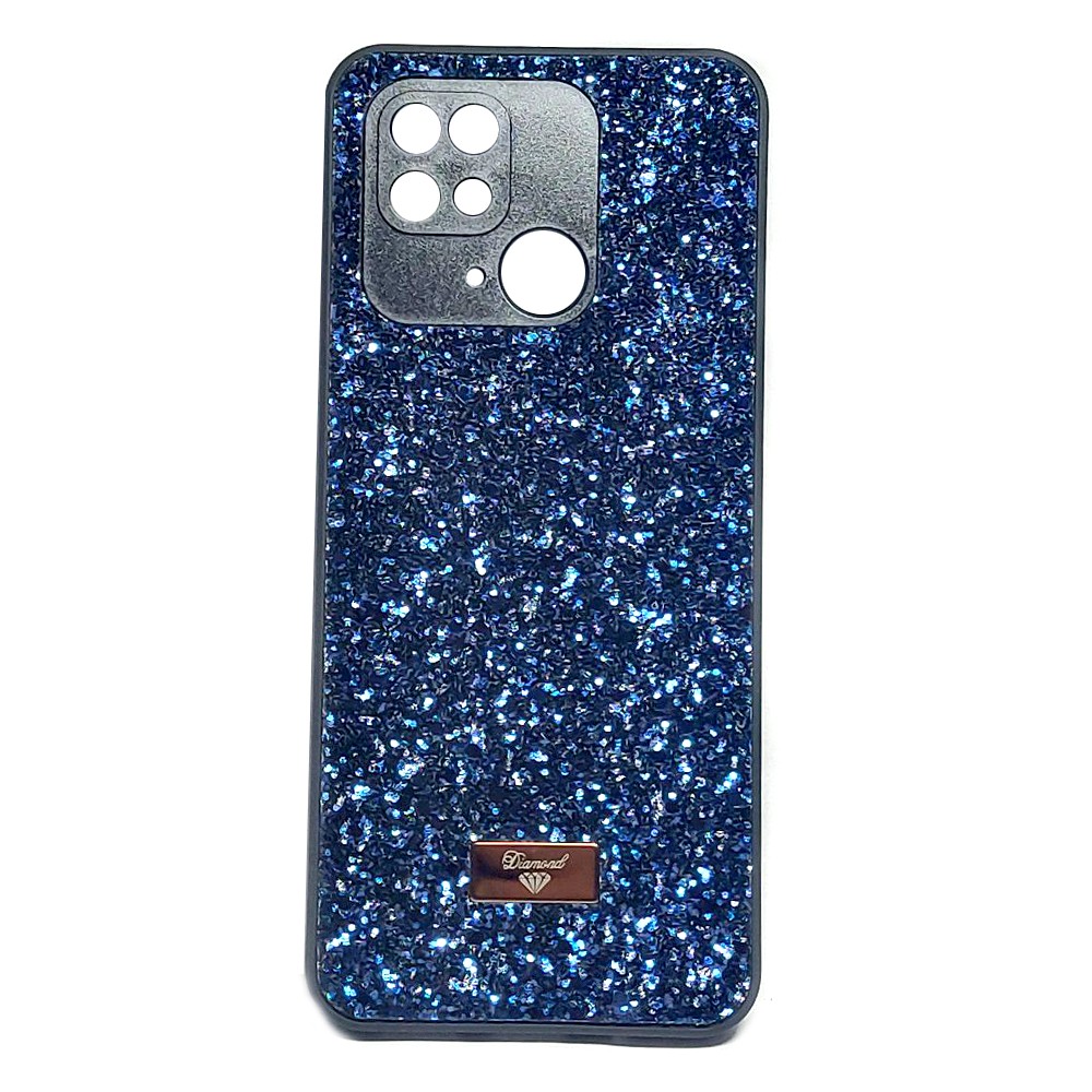 Накладка Bling Grainy Diamond Separate Camera для Xiaomi Redmi 10C/Poco C40 (Синя)-0