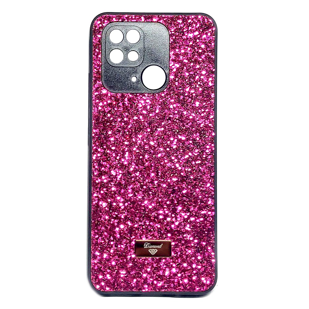 Накладка Bling Grainy Diamond Separate Camera для Xiaomi Redmi 10C/Poco C40 (Малинова)-0