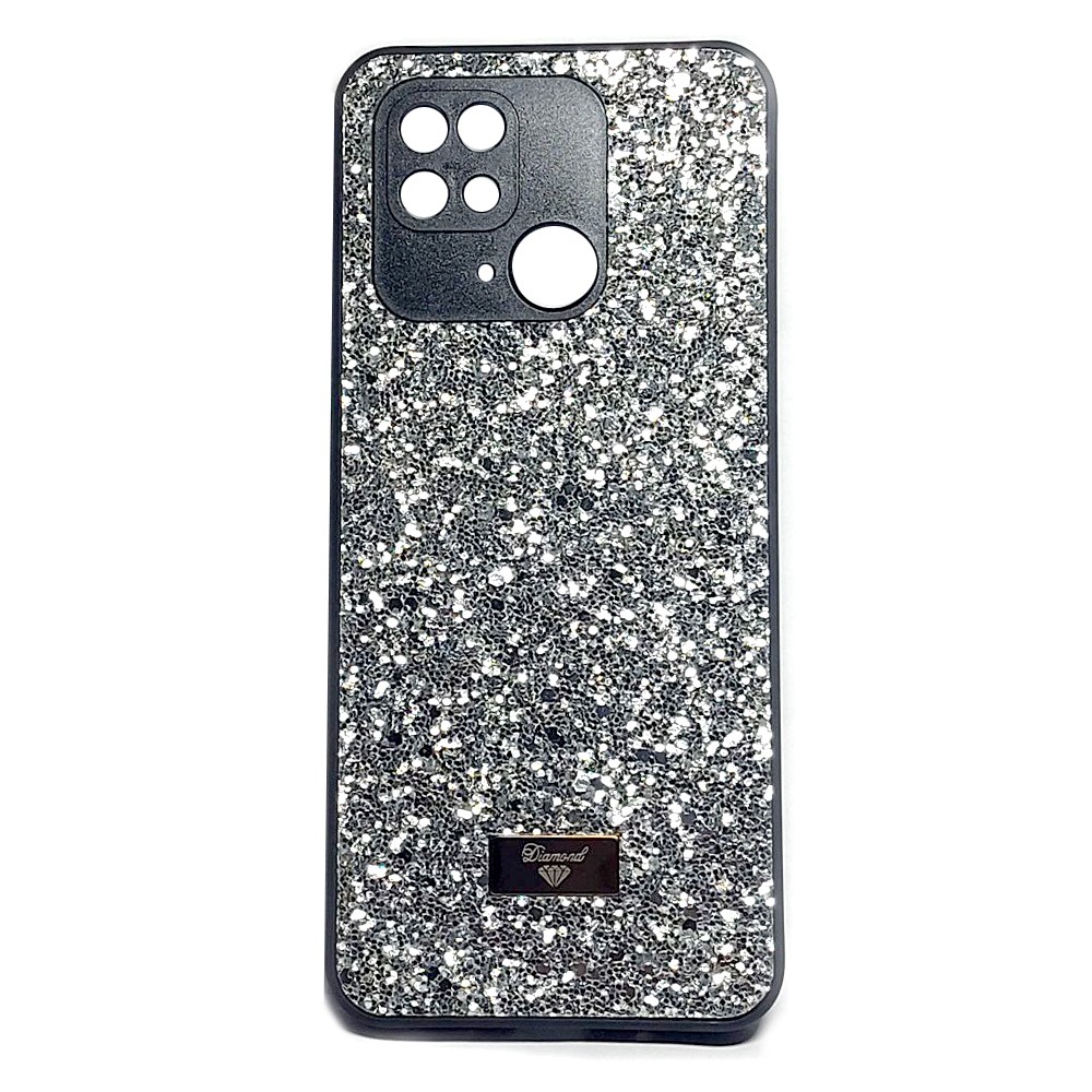 Накладка Bling Grainy Diamond Separate Camera для Xiaomi Redmi 10C/Poco C40 (Срібляста)-0