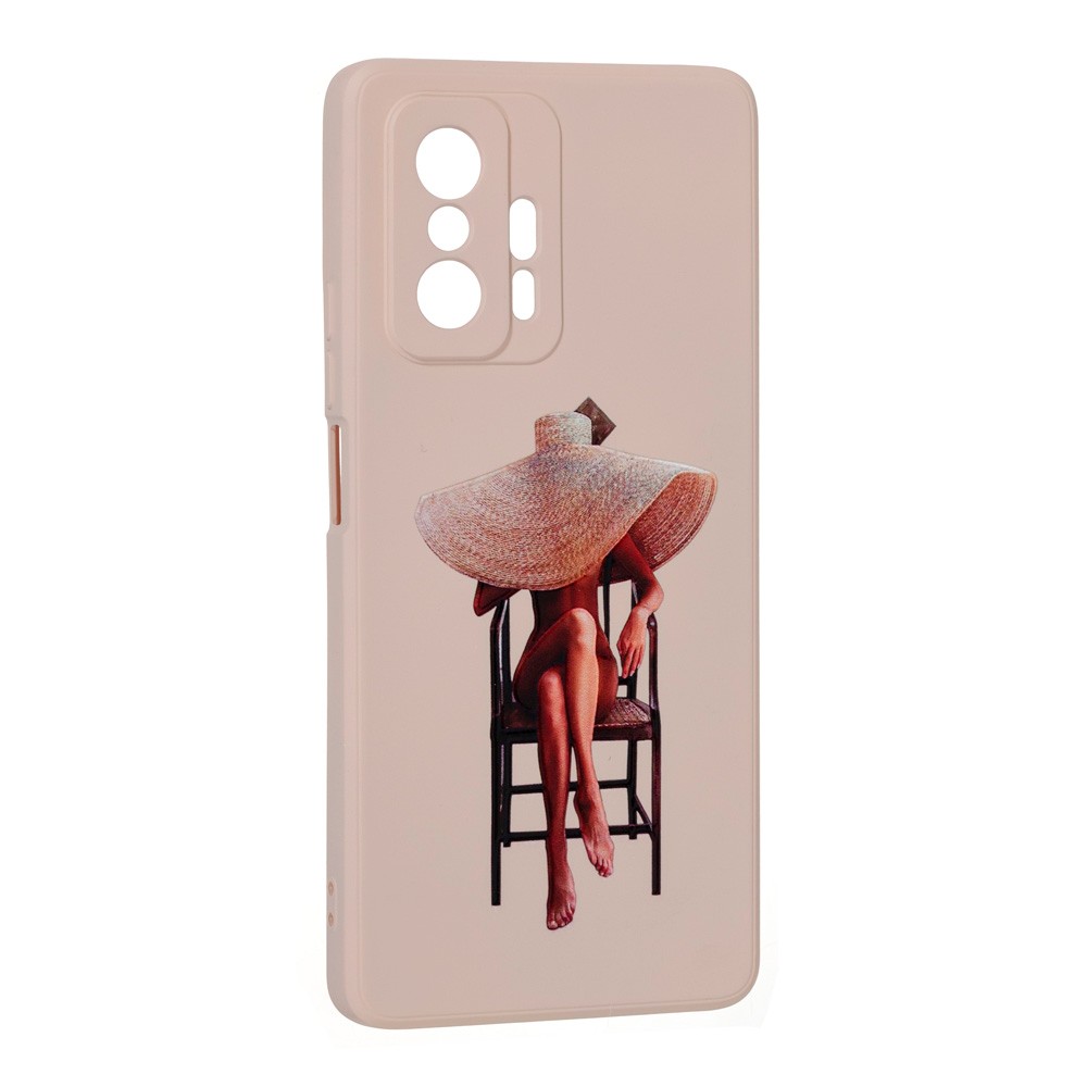 Накладка Silicone ART для Xiaomi Mi 11T/ Mi 11T PRO "Lady with Hat"-0