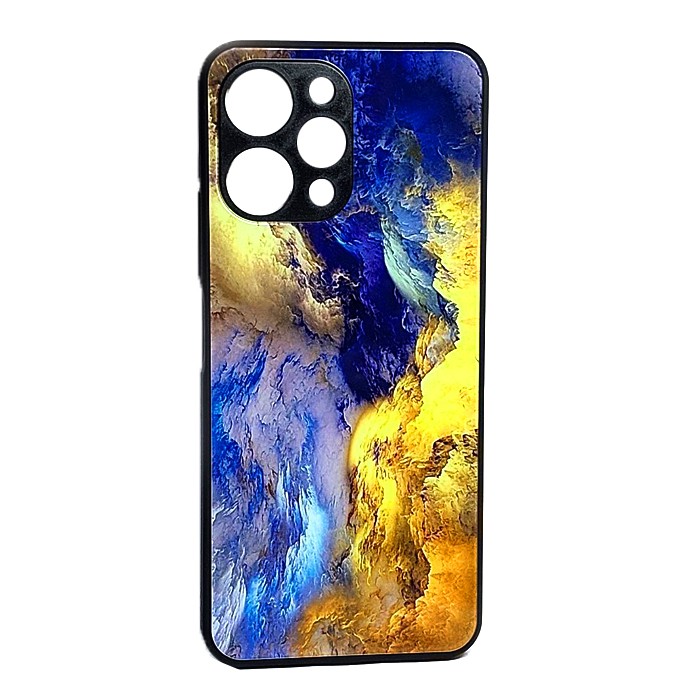 Накладка Marble Clouds для Xiaomi Redmi 12 Кольоровий вибух (скляний)-0