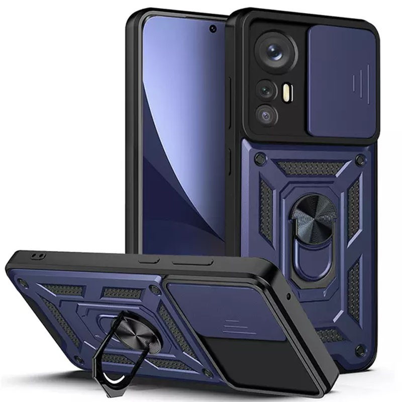 Накладка Camshield Serge Ring для Xiaomi  12T/12T Pro синя-0