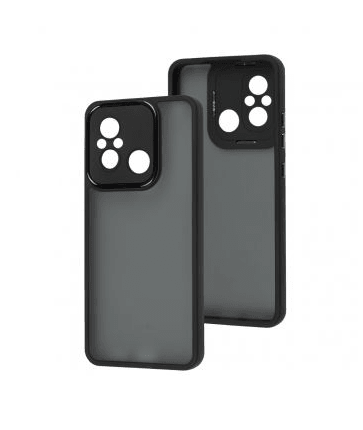 Накладка Luxury Metal Lens для Xiaomi Redmi 12C/11A/Poco C55 (Чорний)-0