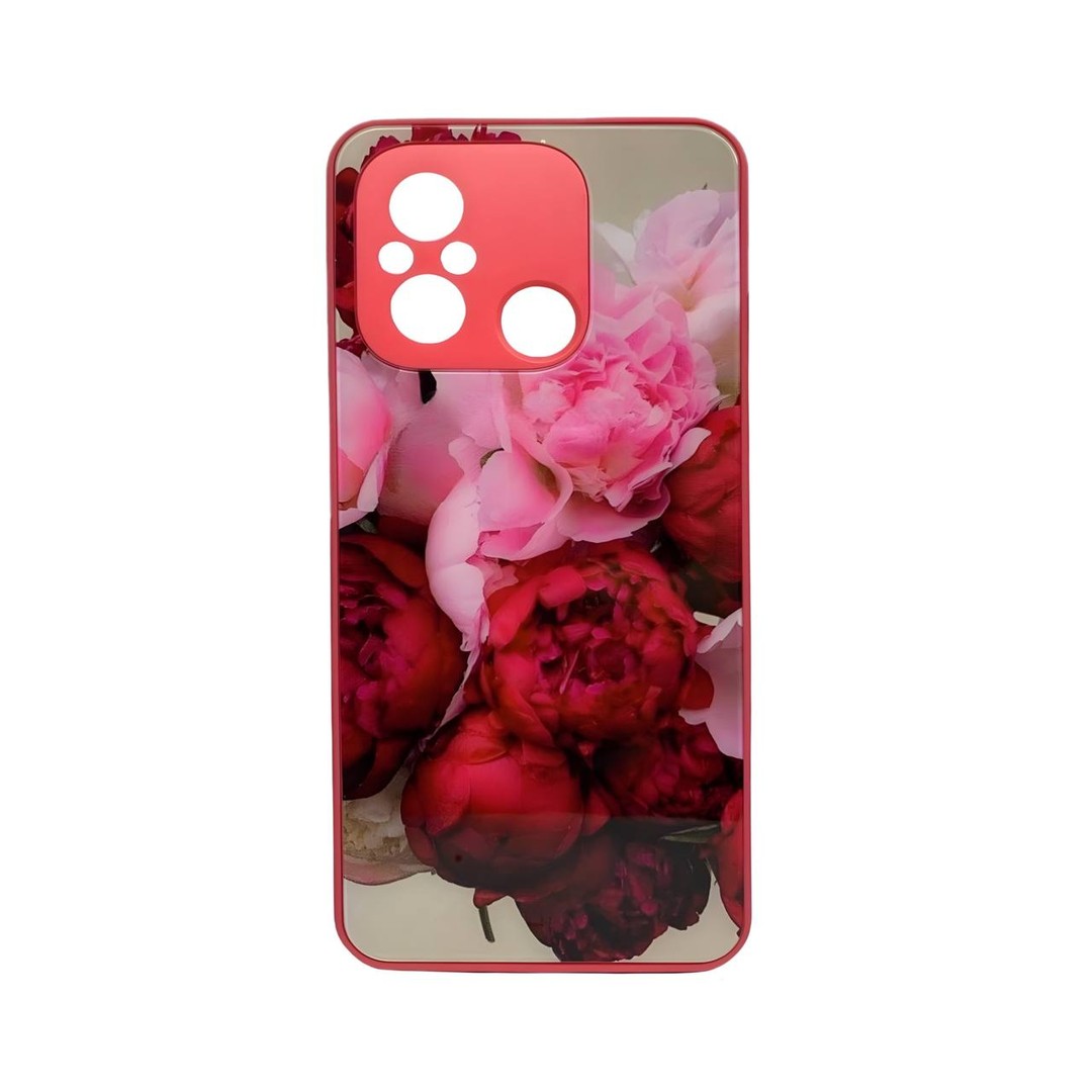Накладка Marble Clouds для Xiaomi Redmi 12C/Poco C55/Redmi A11 (Півонії,скло)-0