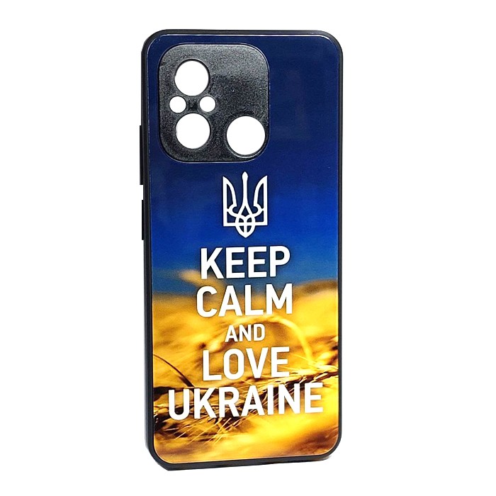 Накладка Marble Clouds для Xiaomi Redmi 12C KEEP CALM (скляний)-0
