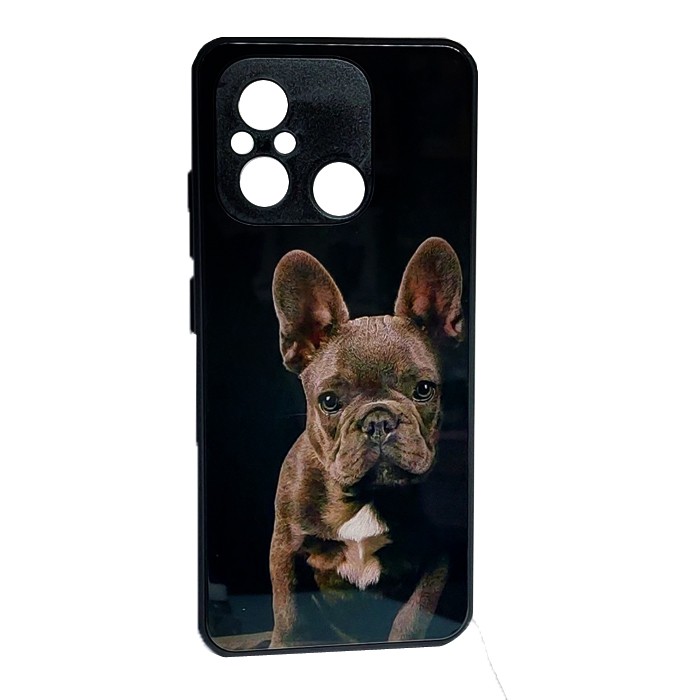 Накладка Marble Clouds для Xiaomi Redmi 12C Dogs (скляний)-0