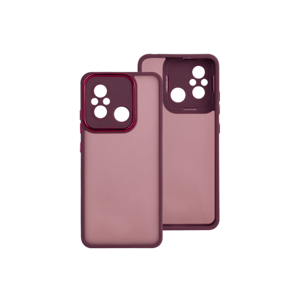 Накладка Luxury Metal Lens для Xiaomi Redmi 12C/11A/Poco C55 (Марсала)-0