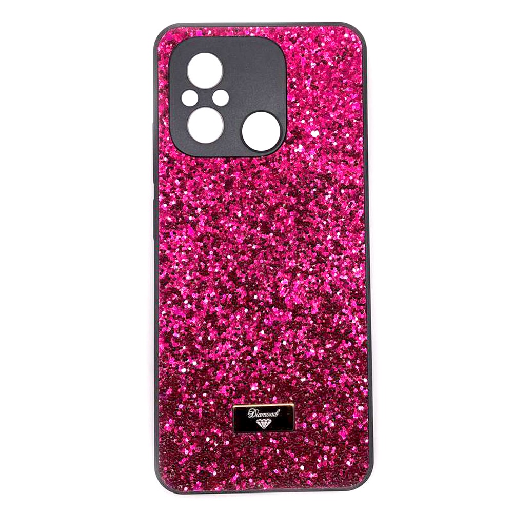 Накладка Bling Grainy Diamond Separate Camera для Xiaomi Redmi 12C (Малинова)-0