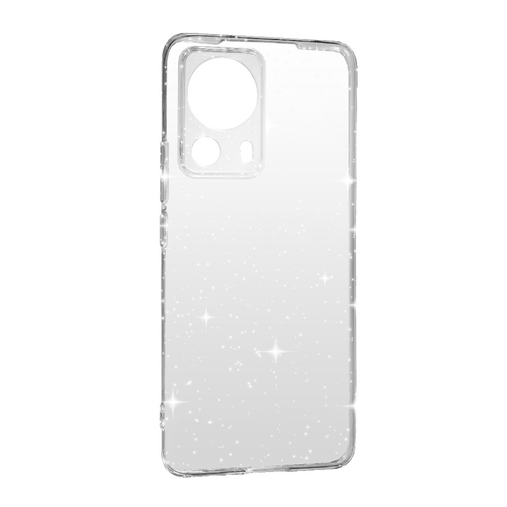 Накладка Molan Cano Glossy Jelly для Xiaomi 13 Lite прозора з блискітками-0