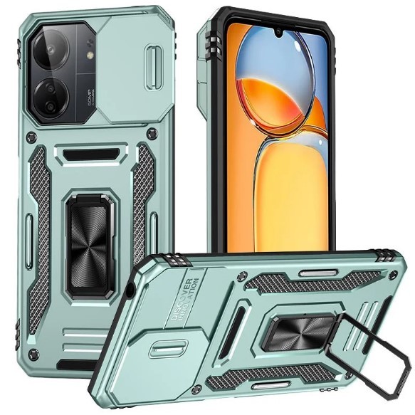 Накладка Camshield Army Ring для Xiaomi Redmi 13C/Poco C65 Light green-0