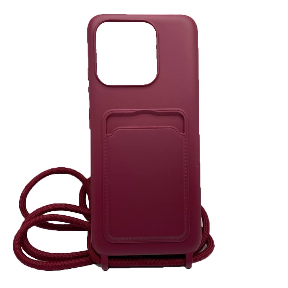 Накладка Wave Colorful Pocket Strap зі шнурком Xiaomi Redmi 13C/Poco C65 (Марсала)-0