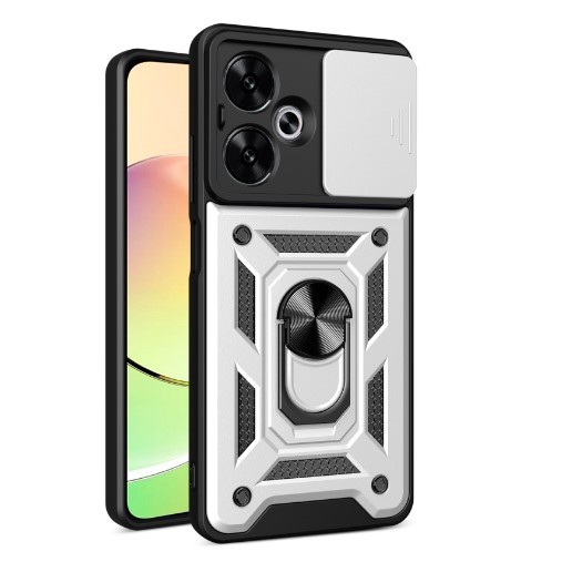 Накладка Camshield Serge Ring for Magnet для Xiaomi Redmi 13C/Poco C65 (Срібляста)-0