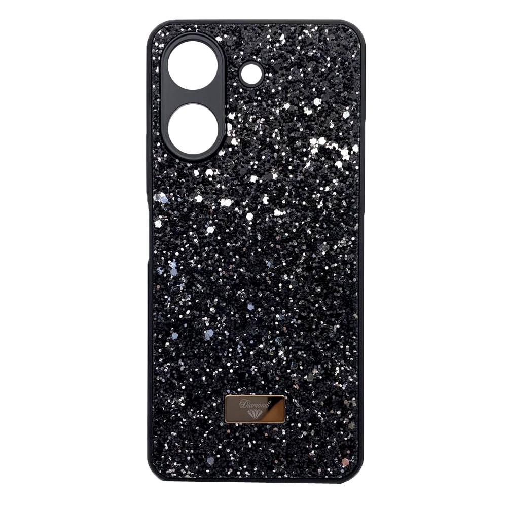 Накладка Bling Grainy Diamond Separate Camera для Xiaomi Redmi 13C/Poco C65 (Чорна)-0