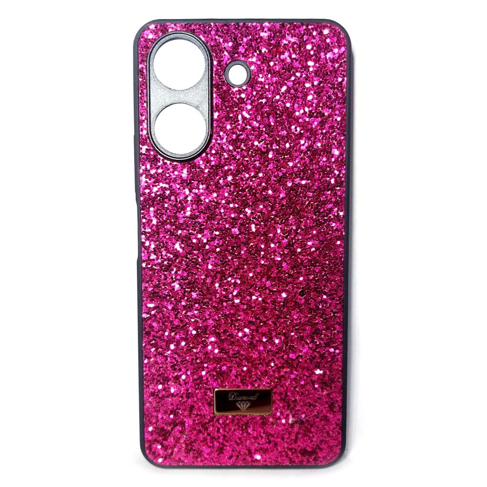 Накладка Bling Grainy Diamond Separate Camera для Xiaomi Redmi 13C/Poco C65 (Малинова)-0