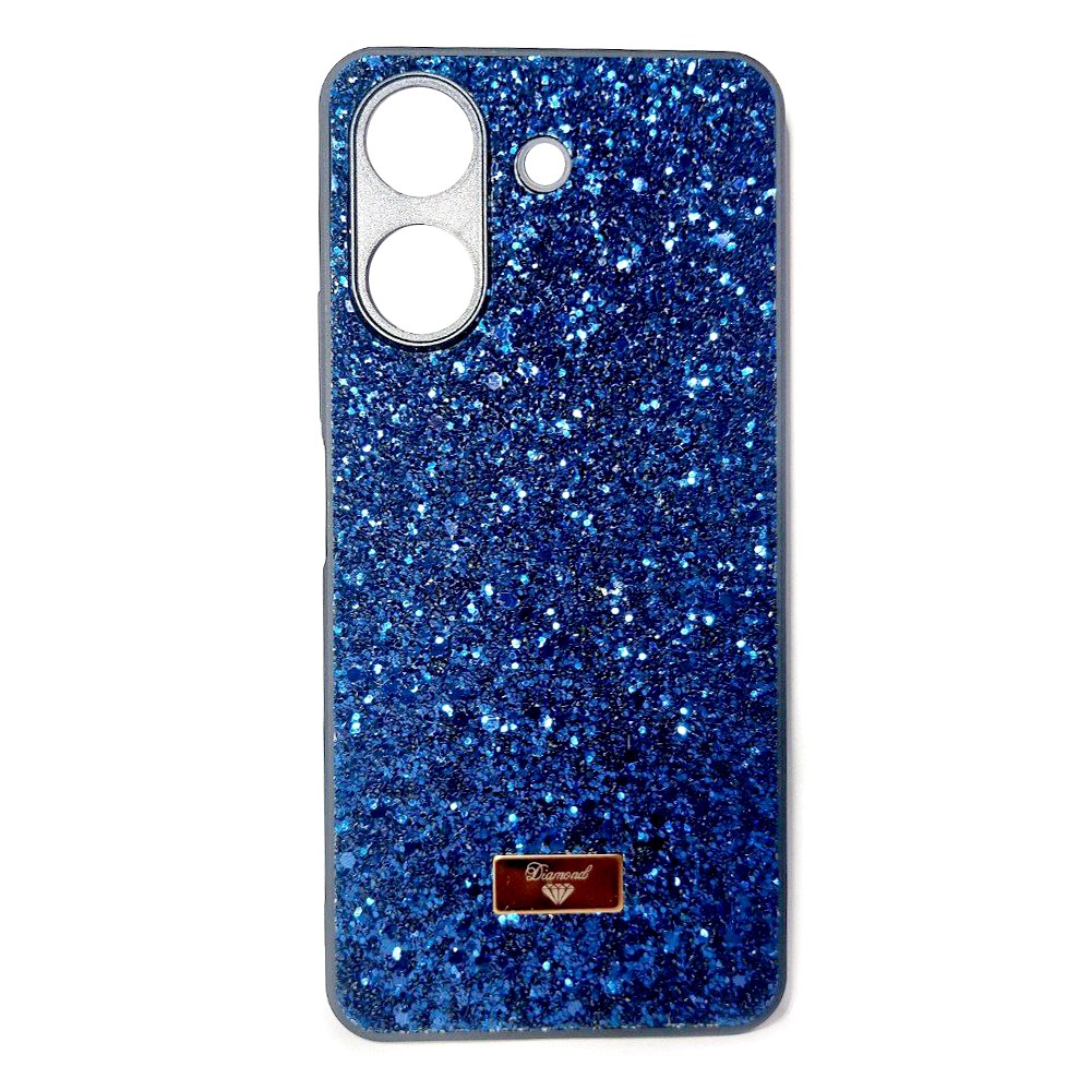Накладка Bling Grainy Diamond Separate Camera для Xiaomi Redmi 13C/Poco C65 (Синя)-0