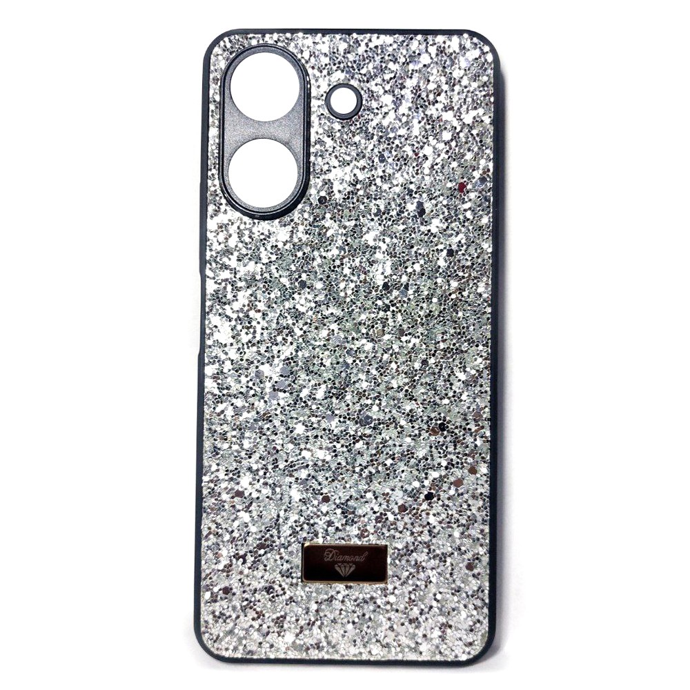 Накладка Bling Grainy Diamond Separate Camera для Xiaomi Redmi 13C/Poco C65 (Срібляста)-0