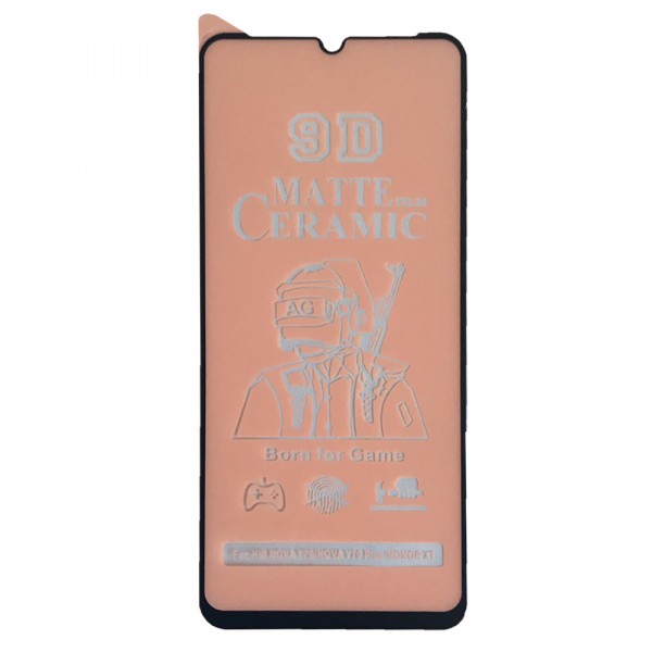 Гнучке скло Ceramic MATT для Xiaomi Redmi 13C/Poco C65/Poco M6 5G/Nova Y70/Honor X7 матове з чорною рамкою-0