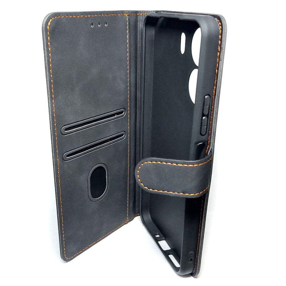 Книжка Cover Stylish Slot Matte для Xiaomi Redmi 13C/Poco C65 (Чорна)-2