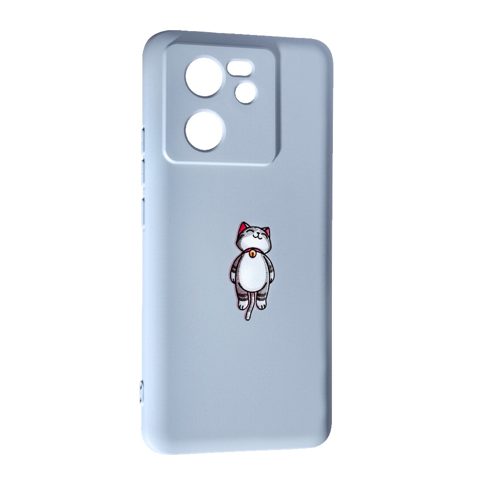 Накладка Silicone Case Art для Xiaomi 13T/13T Pro Cat (grey)-0