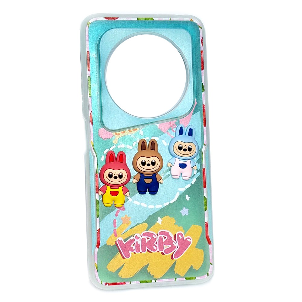 Чохол накладка  Cute Animals 3D для Xiaomi Redmi 14C/Poco C75 (Kirby Лабубу)-0