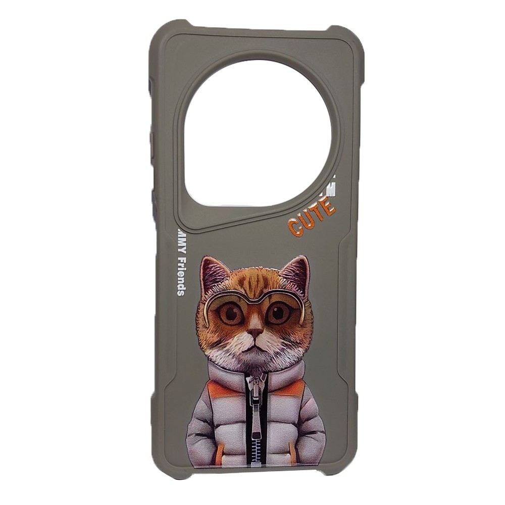 Чохол Drawing Color для Xiaomi Redmi 14C/ Poco C75 (Cat Gray)-0