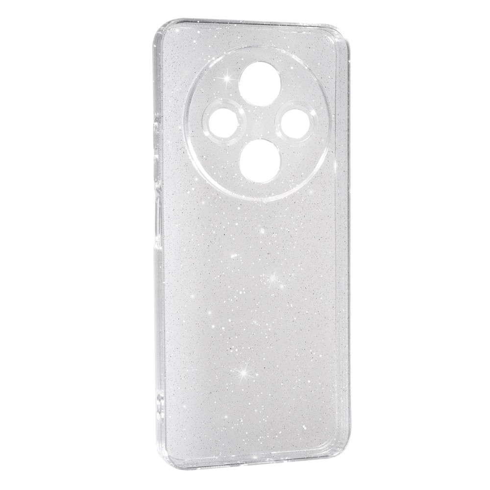 Накладка Molan Cano Glossy Jelly для Xiaomi Redmi 14C / Redmi А 4 / Poco C75  прозора з блискітками-0