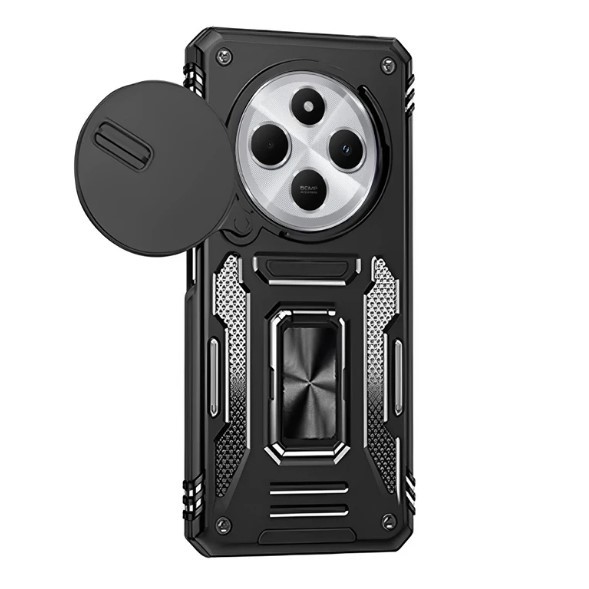 Чохол Camshield Army Ring для Xiaomi Redmi 14C / 17C / A4 / Poco C75 Чорний-0