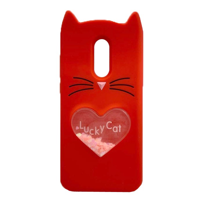 Накладка Cat 3D для Xiaomi Redmi 5 Plus з блискітками червоний-0
