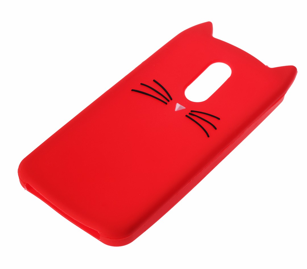 Накладка 3D Cat для Xiaomi Redmi 5 Plus червона-1