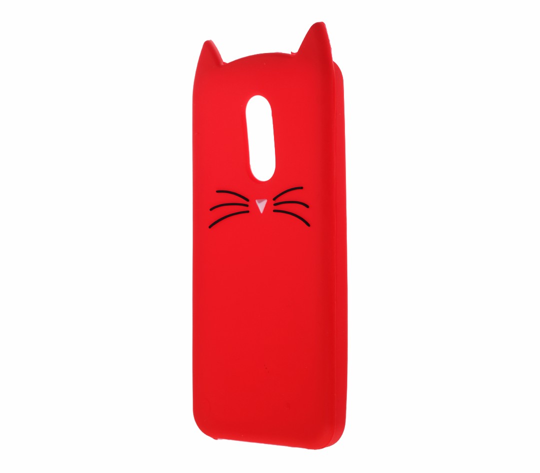 Накладка 3D Cat для Xiaomi Redmi 5 Plus червона-0