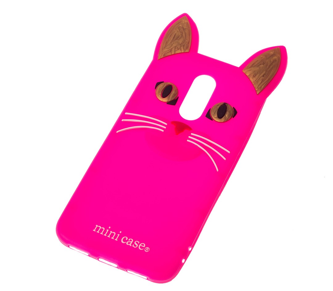 Накладка Cat 3D Xiaomi Redmi 5 Plus яскраво-рожева-1