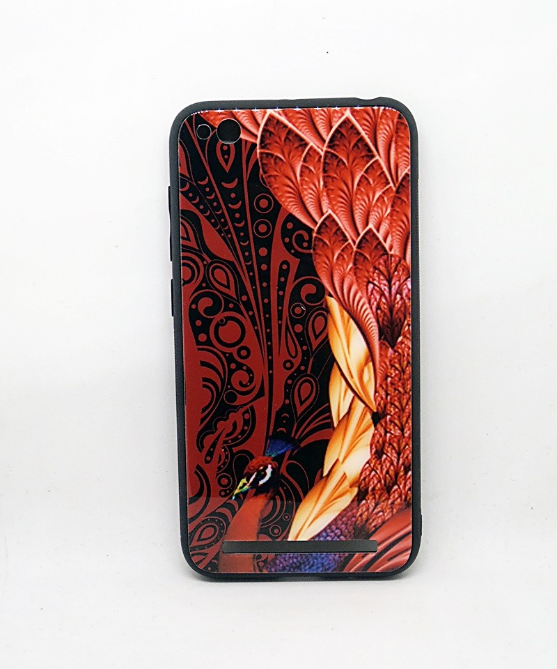Накладка Silicone Glass- Павлин красный для Xiaomi 5A-0