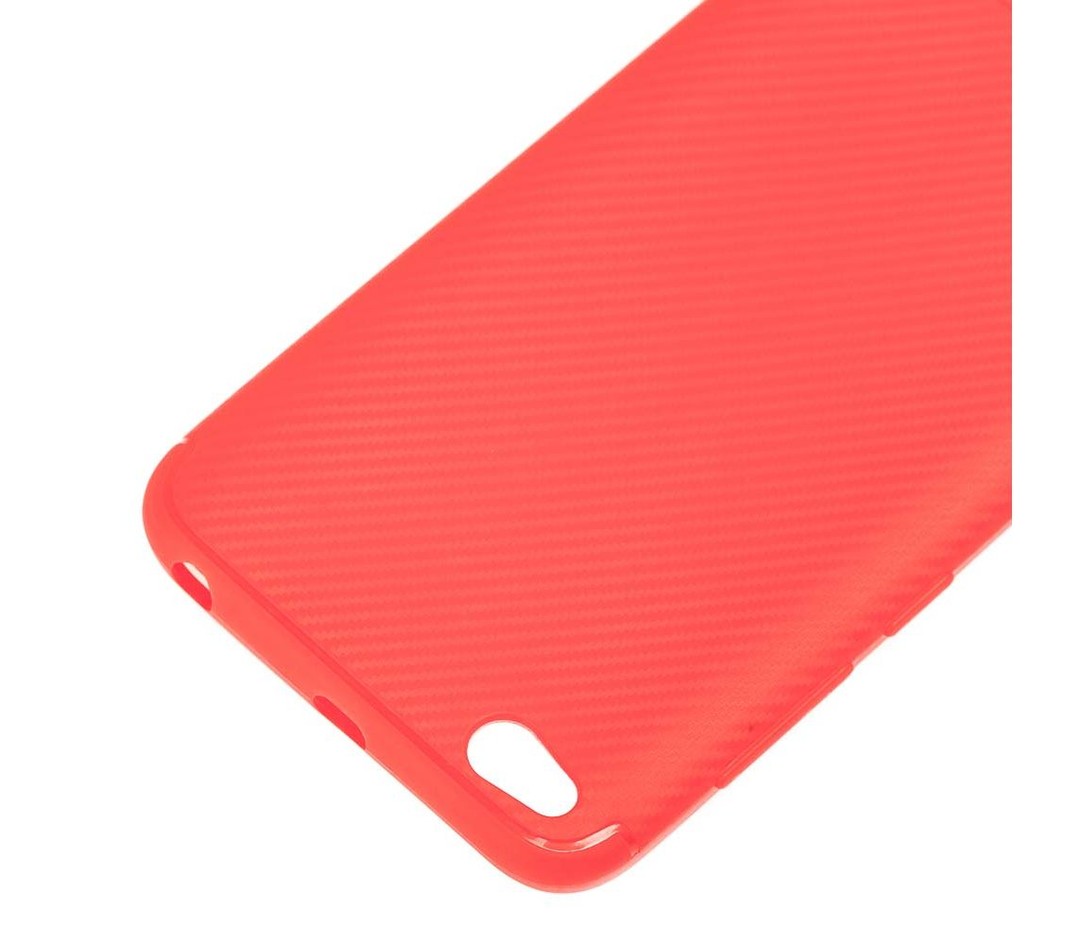 Накладка  Carbon line для Xiaomi Redmi 5A  чевоний силікон-1