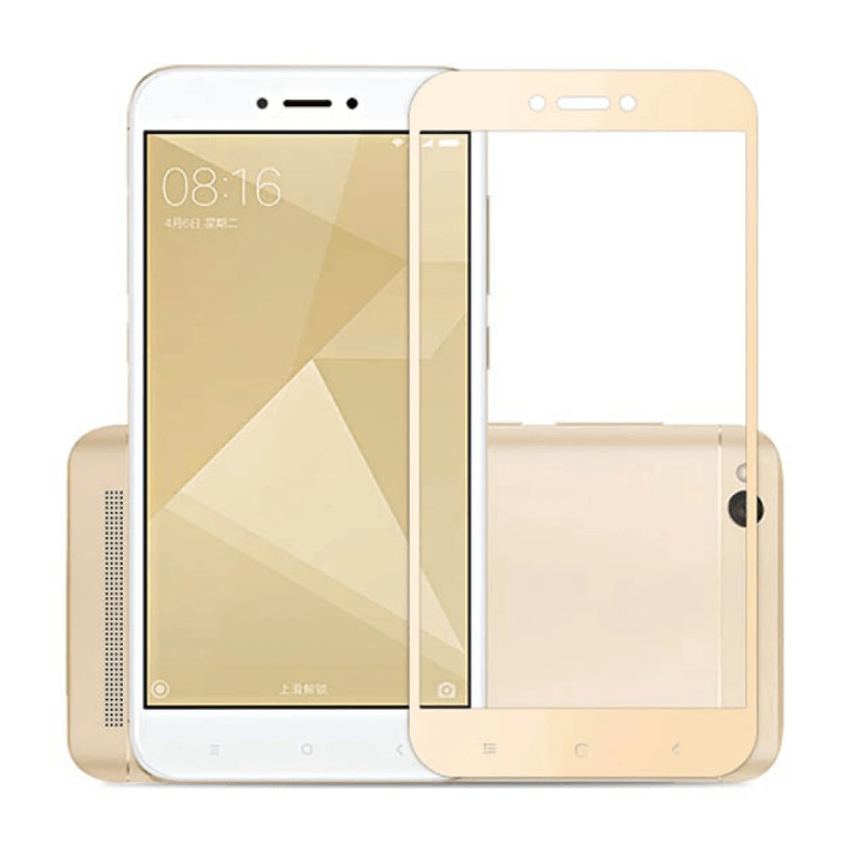 Захисне скло Silk Screen для XIAOMI Redmi 5A золота рамка-0