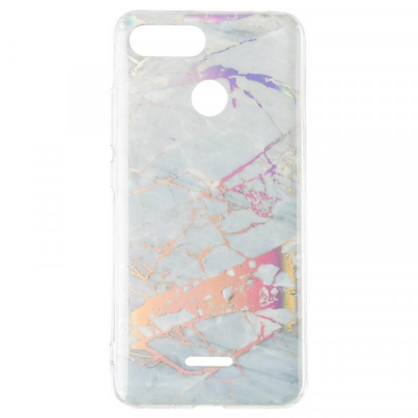Накладка для  Xiaomi Redmi 6 "Baseus Marble Shine"  Silver-0